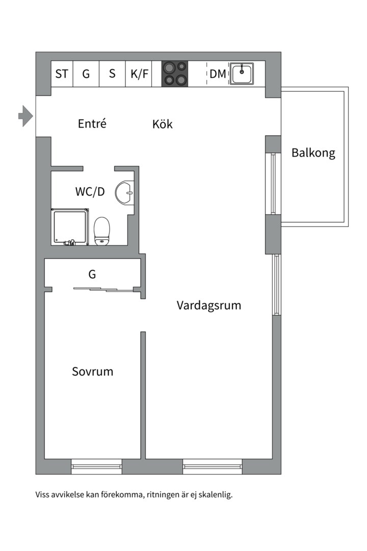 Planlösning från Gimogatan 13A, Såld i Luthagen, Uppsala