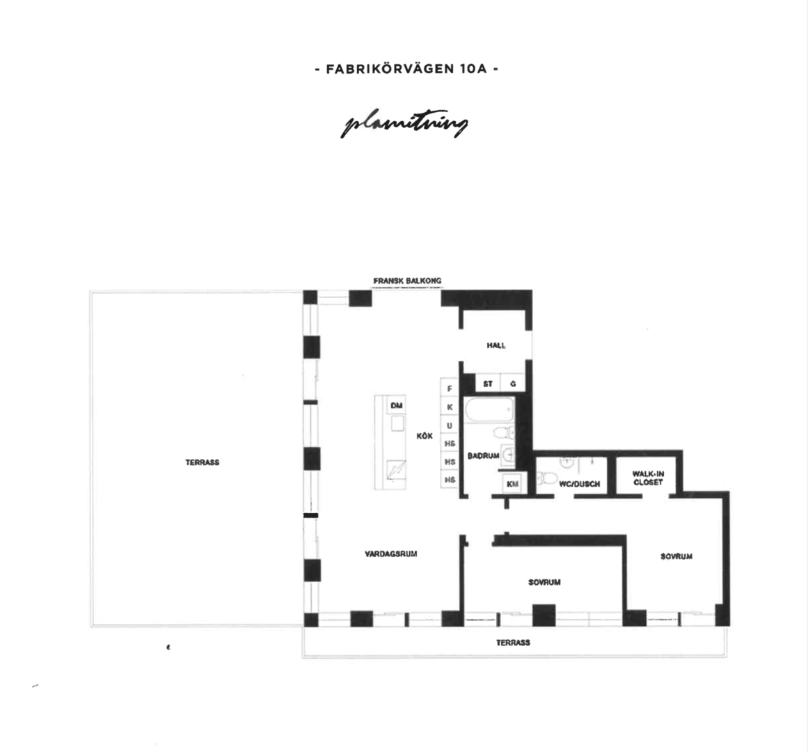 Planlösning från Fabrikörvägen 10A, Såld i Nacka Strand, Nacka
