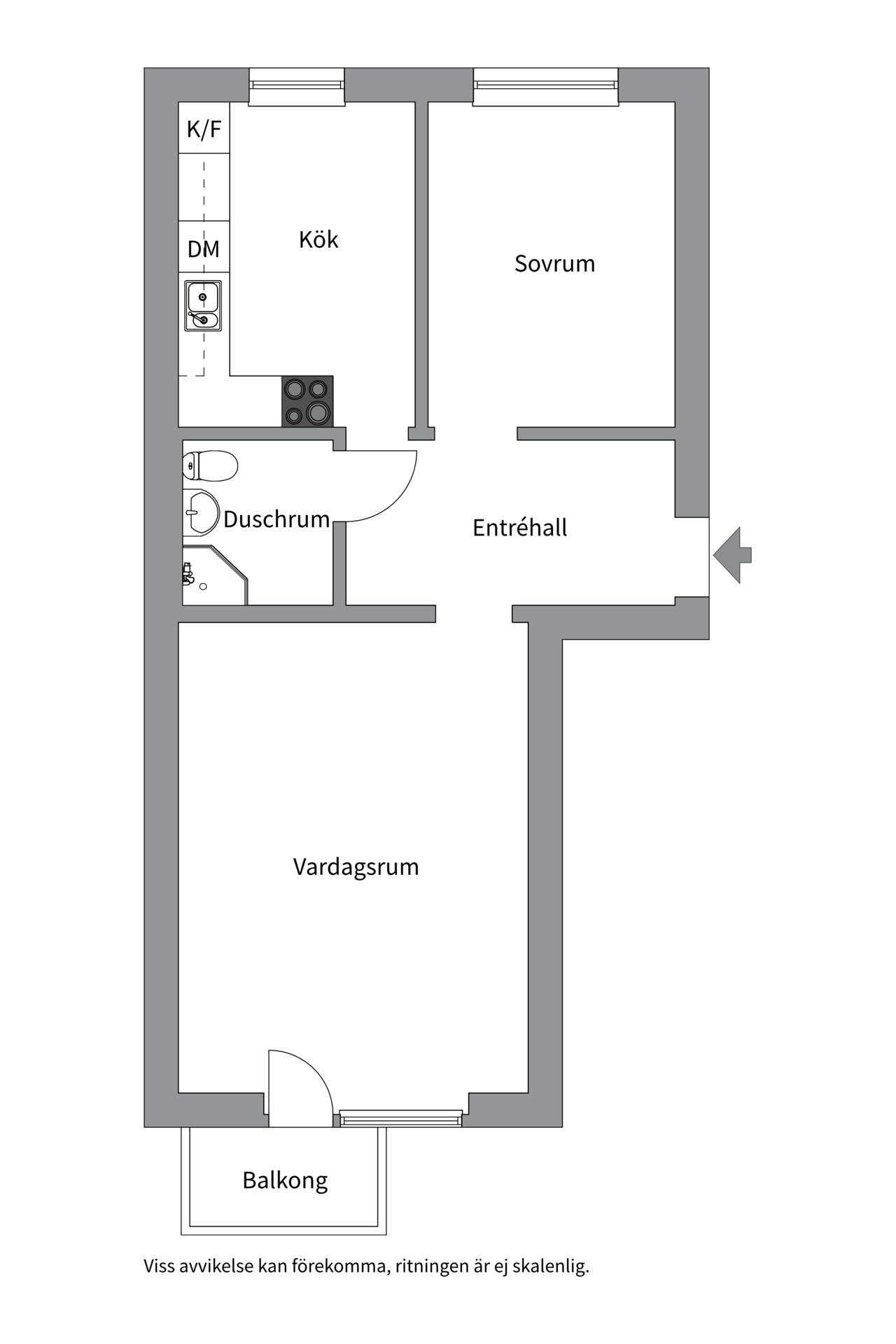 Bostadsbild från Egilsgatan 3C, Såld i Svartbäcken, Uppsala
