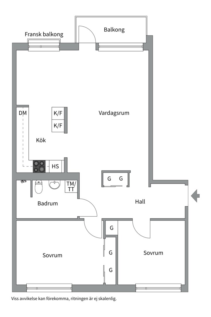 Planlösning från Kedjebacken 2B, 5tr, Såld i Gustavsberg, Värmdö