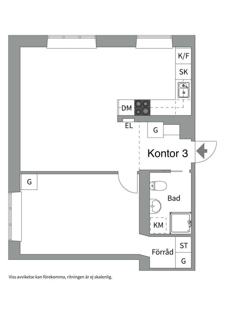 Planlösning från Högbergsgatan 59B, Såld i , Stockholm