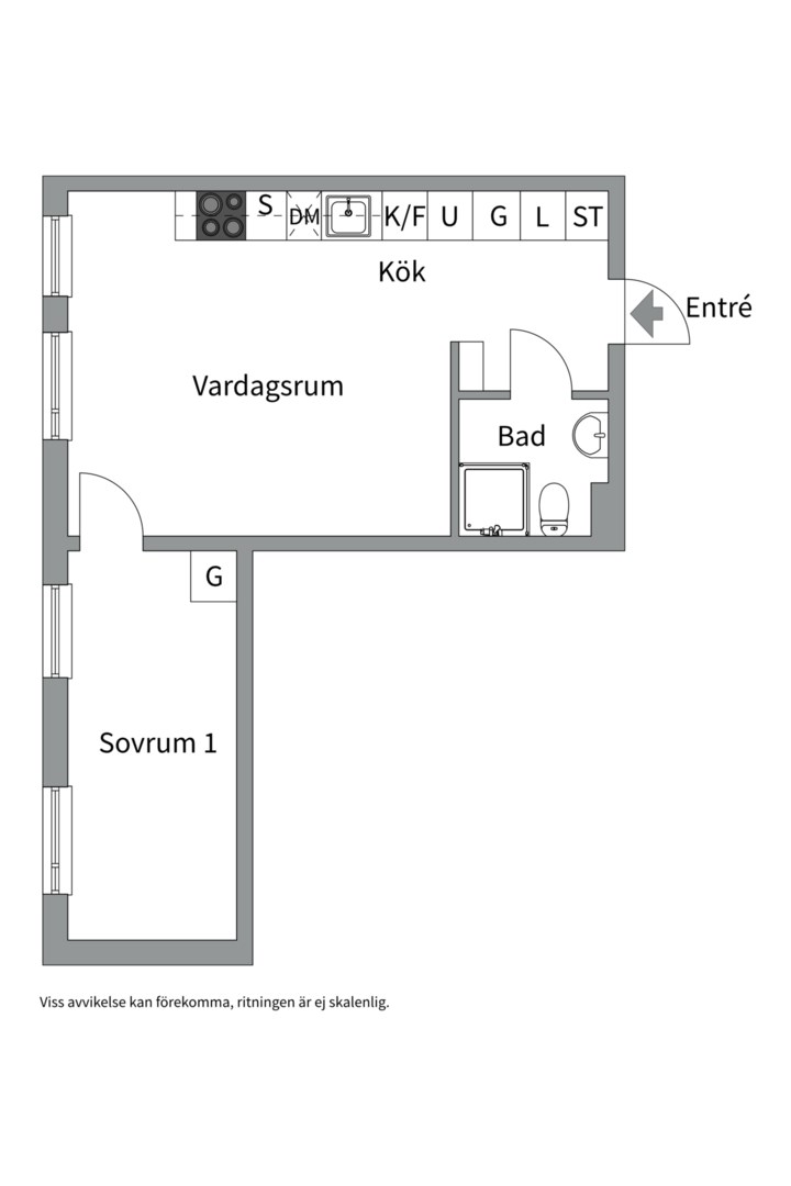 Planlösning från Gimogatan 13A, Såld i Luthagen, Uppsala