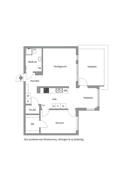 Planlösning från Landåvägen 77, lgh 98, Såld i Jarlaberg, Nacka