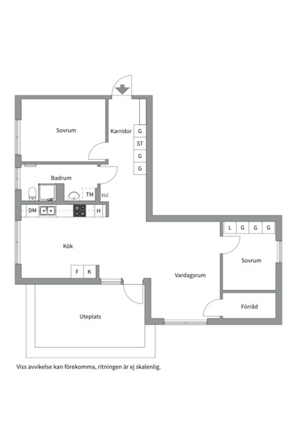 Planlösning från Landåvägen 77, lgh 99, Såld i Jarlaberg, Nacka