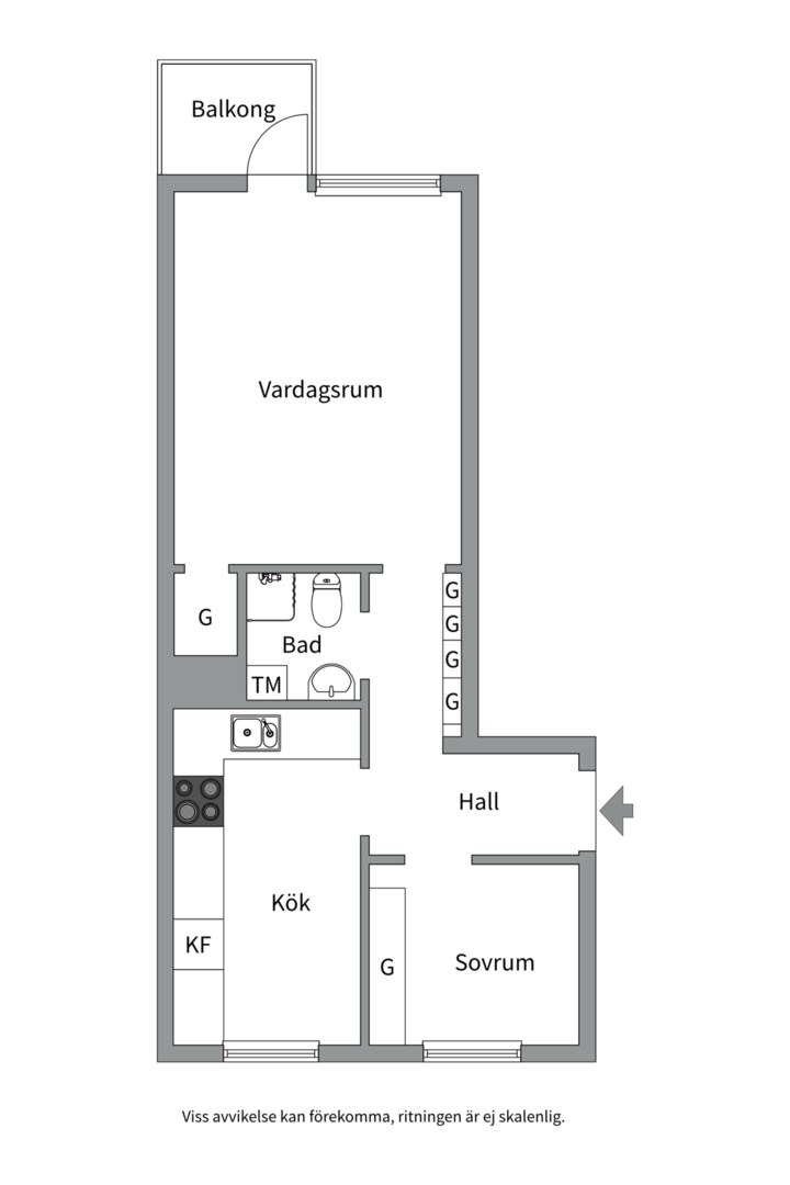 Planlösning från Norrtäljegatan 11A, Såld i Fålhagen, Uppsala