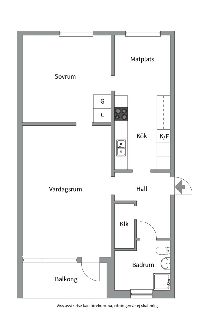 Planlösning från Elin Wägnersgatan 35, Såld i Nyby, Uppsala