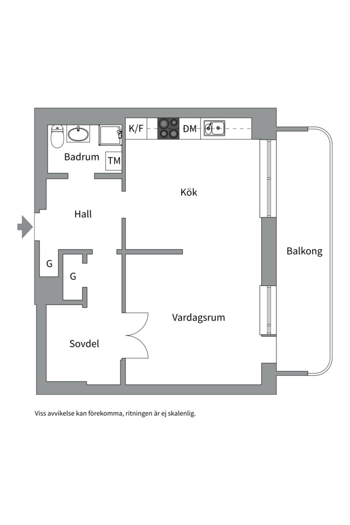 Planlösning från Linnégatan 6, Såld i Centrum, Västerås