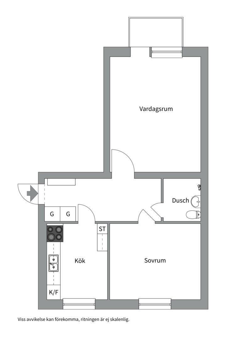 Planlösning från Lindsbergsgatan 3B, Såld i Sommarro, Uppsala