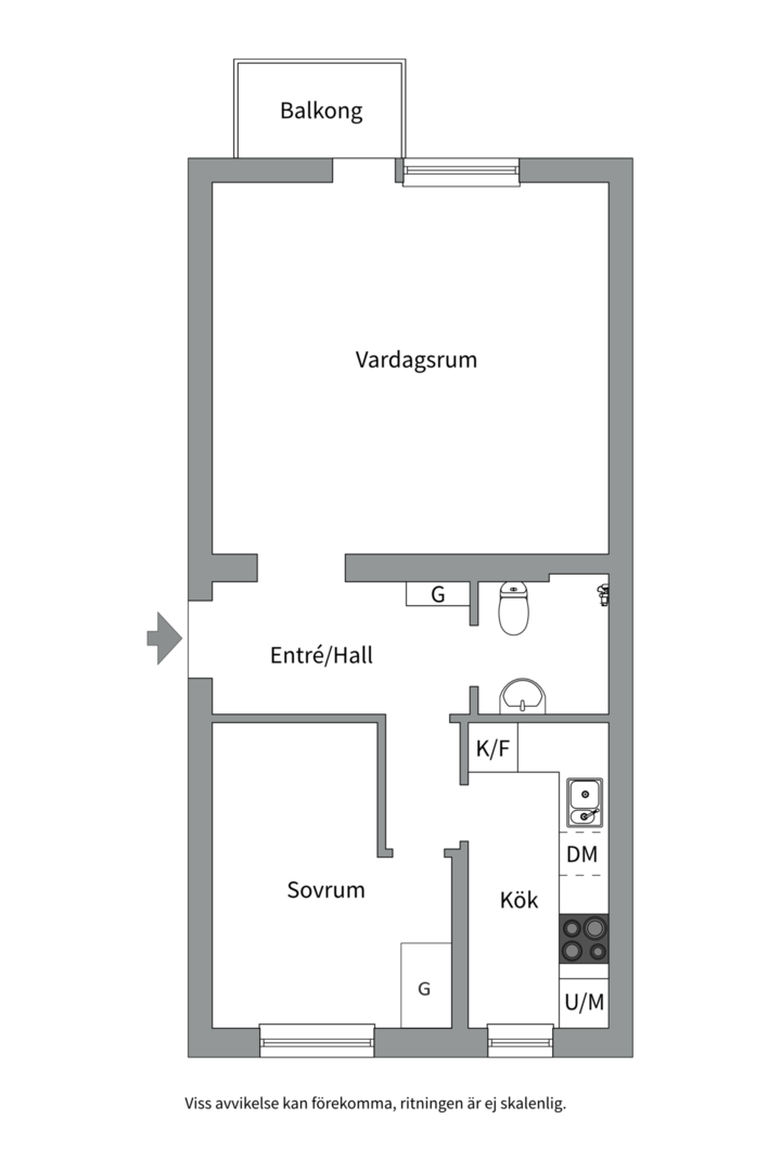 Planlösning från Swedenborgsgatan 30 A, Såld i Svartbäcken, Uppsala