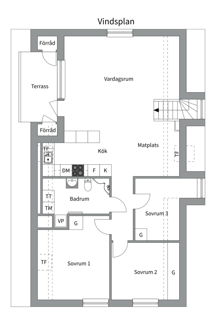 Planlösning från Munkkärrsvägen 18C, Såld i Eriksvik, Nacka