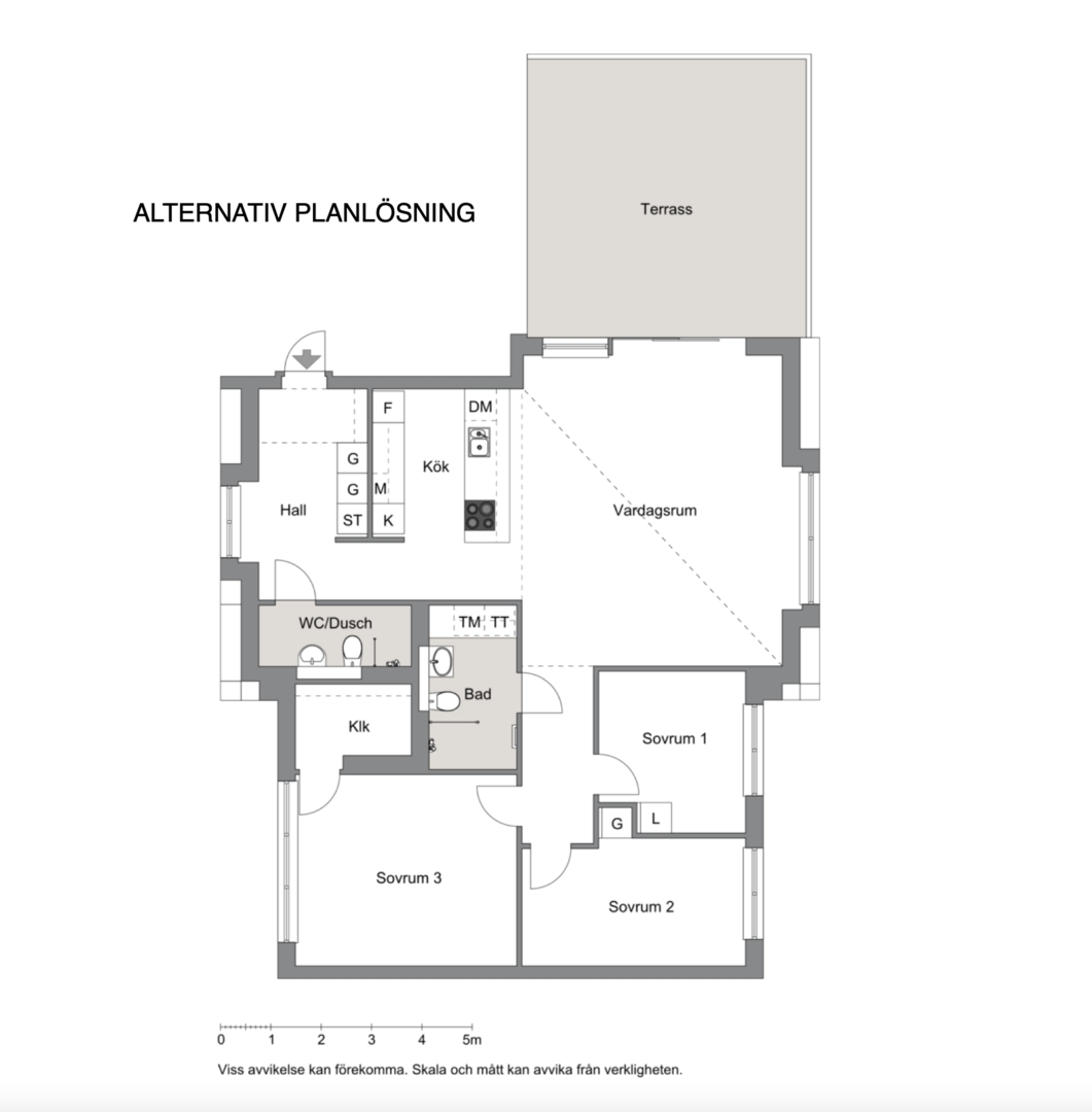 Planlösning från Augustendalsvägen 35, Såld i Nacka Strand, Nacka