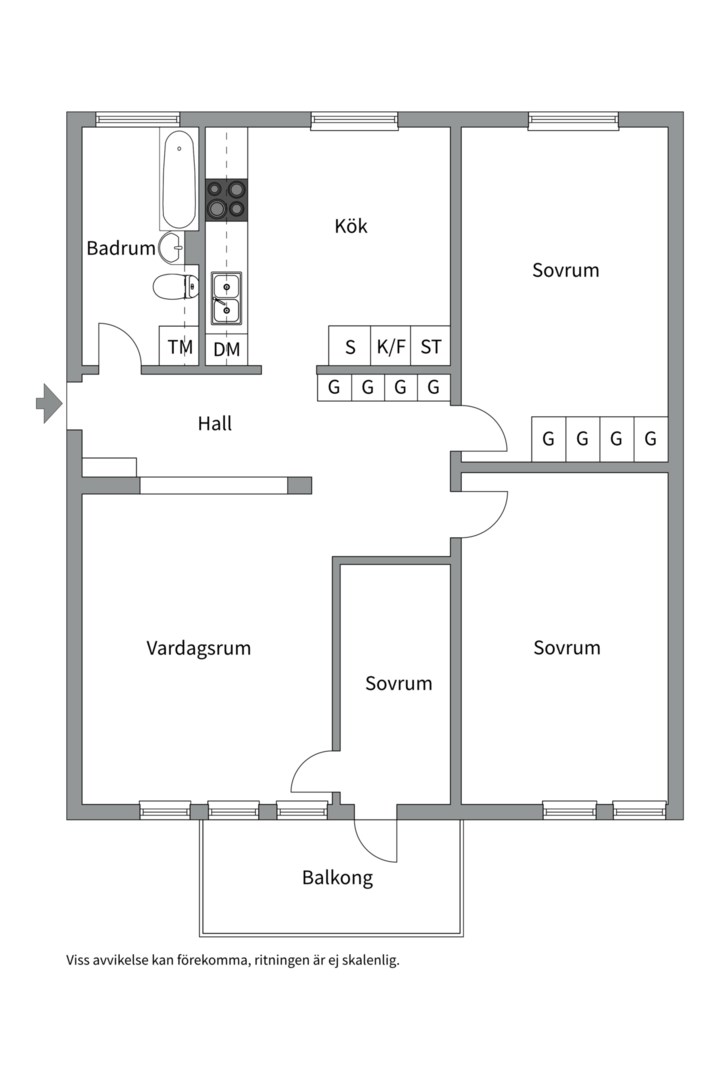 Planlösning från Ljuskärrsvägen 96, 2tr, Såld i Ljuskärrsberget - Saltsjöbaden, Nacka