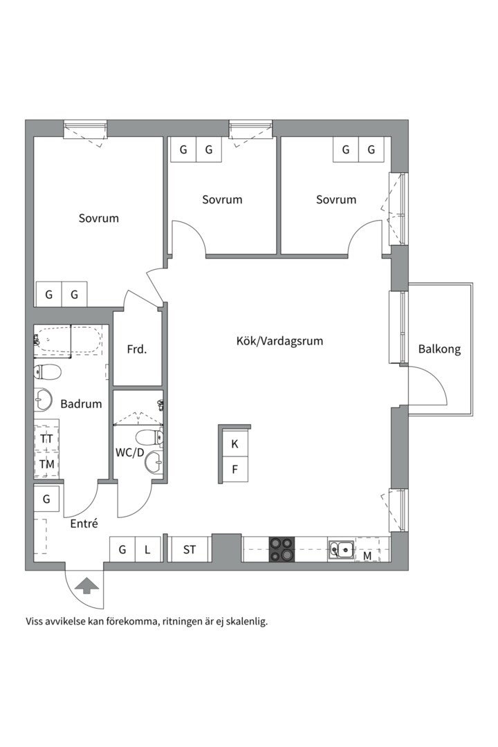 Planlösning från Martingalgatan 8, Såld i Täby Park, Täby