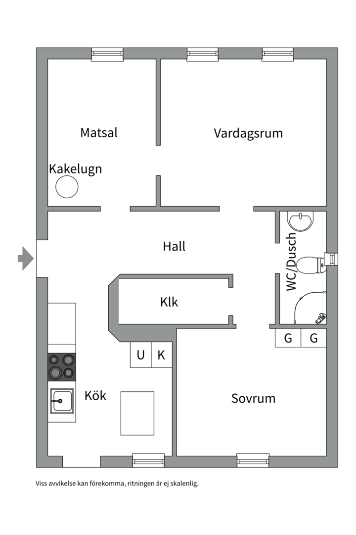 Planlösning från Lidmansvägen 7, Såld i Västermalm, Västerås