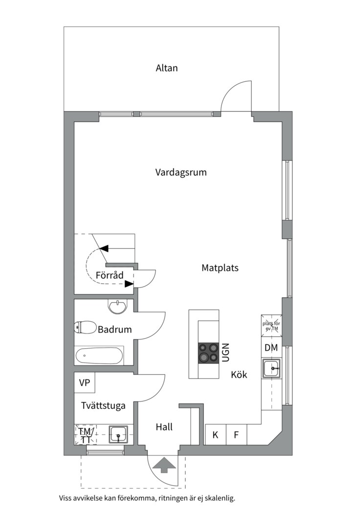 Planlösning från Norrkärrsvägen 32, Såld i , Nacka