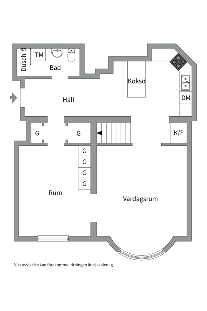 Planlösning från Storgatan 8, Såld i Höganäs, Uppsala