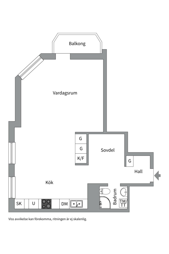 Planlösning från Hästholmsvägen 17, 5tr, Såld i Danviksklippan, Stockholm