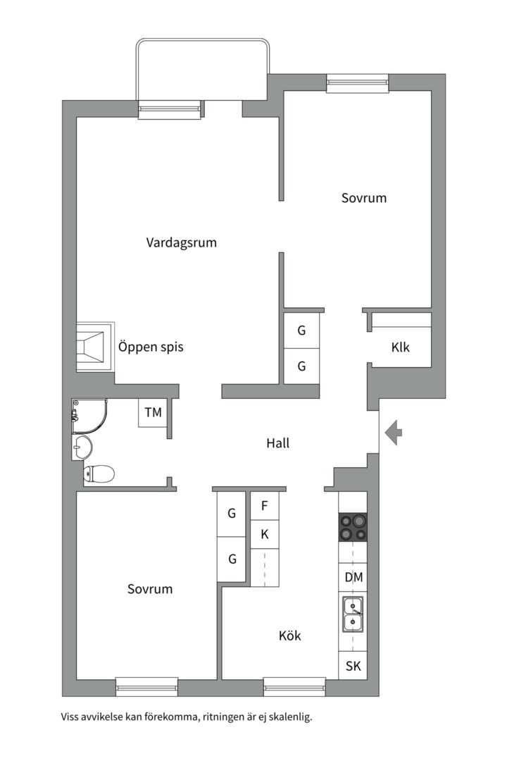 Planlösning från Tegnérgatan 15 A, Såld i Luthagen, Uppsala
