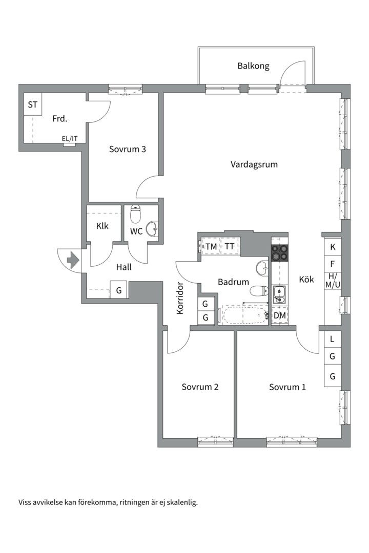 Planlösning från Mittfältsgatan 11, Såld i Råsunda, Solna