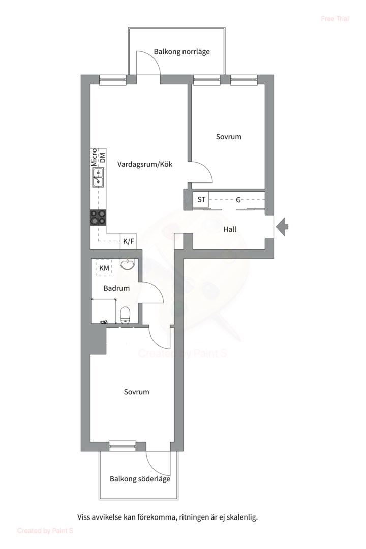 Planlösning från Wilhelm Kåges gata 108, Såld i Porslinskvarteren, Värmdö