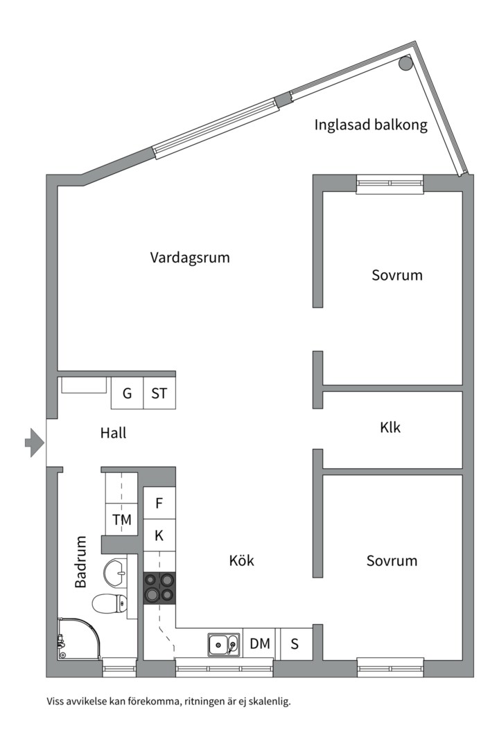 Planlösning från Ankargatan 23, Såld i Öster Mälarstrand, Västerås