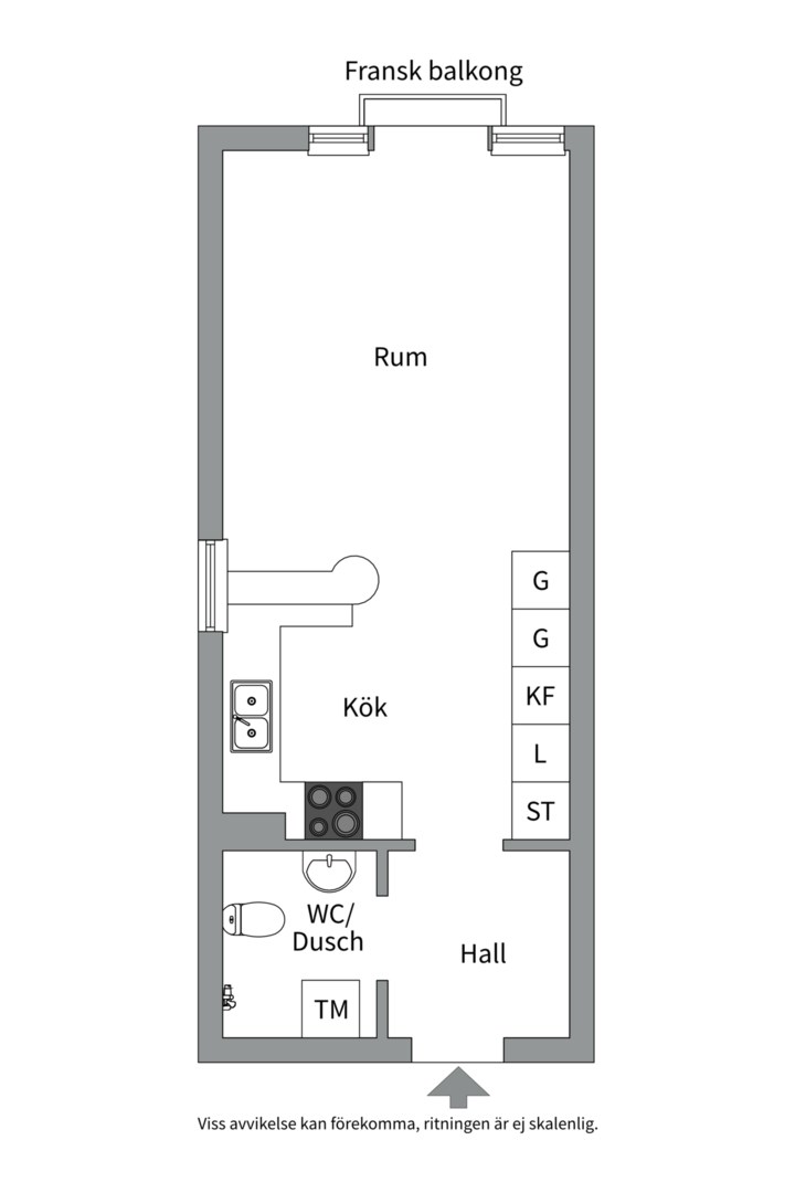Planlösning från S:t Johannesgatan 36A, Såld i Rackarberget, Uppsala