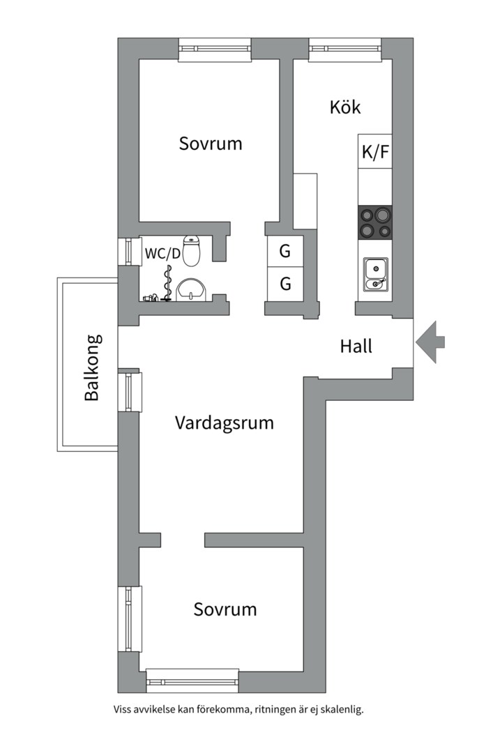 Planlösning från Fålhagsleden 1A, Såld i Fålhagen, Uppsala