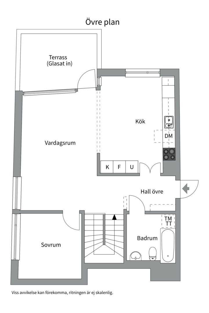 Planlösning från Fabrikörvägen 14, Såld i Nacka Strand, Nacka