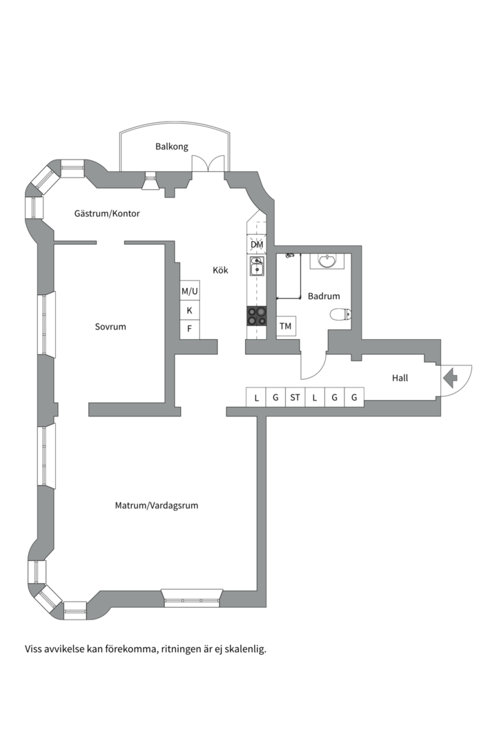 Planlösning från Karlsgatan 4, Såld i Centrum, Västerås