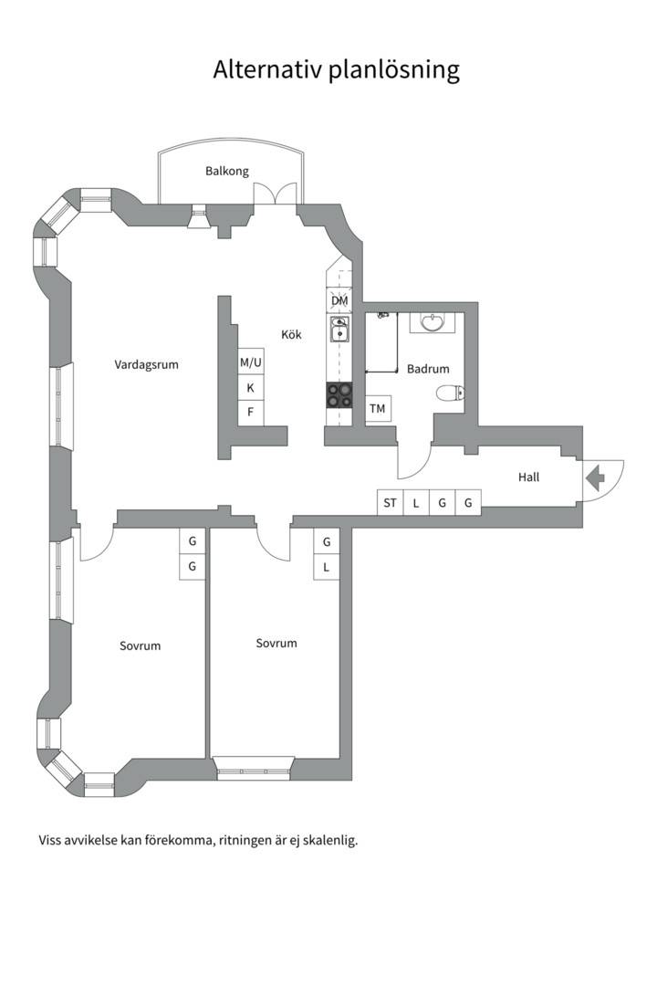 Planlösning från Karlsgatan 4, Såld i Centrum, Västerås