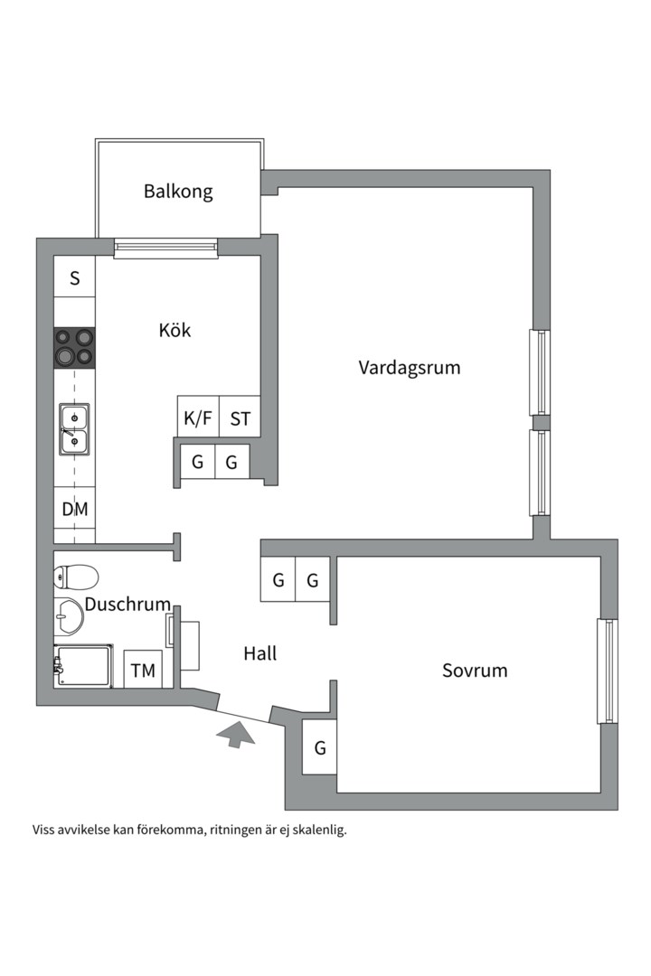Planlösning från Hagavägen 8A, Såld i , Köping
