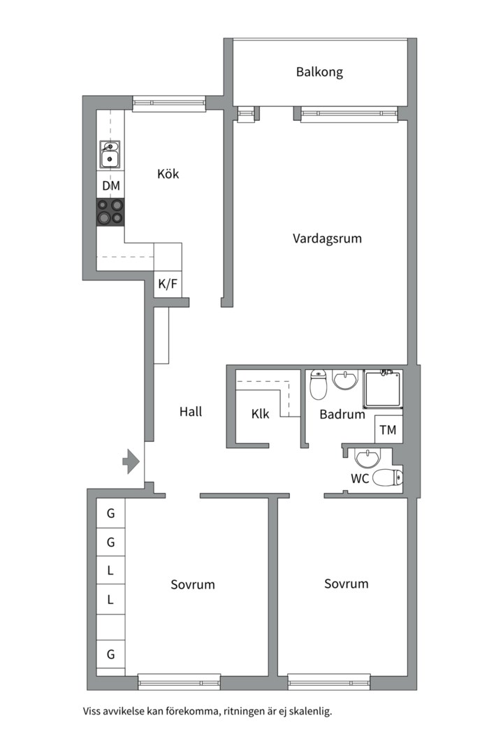 Planlösning från Vetterstorpsgatan 36, Såld i Vetterstorp, Västerås