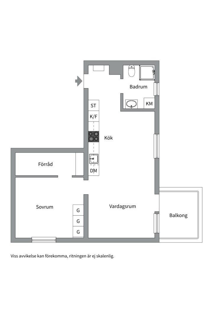 Planlösning från Edövägen 7F, Såld i Västra Orminge, Nacka