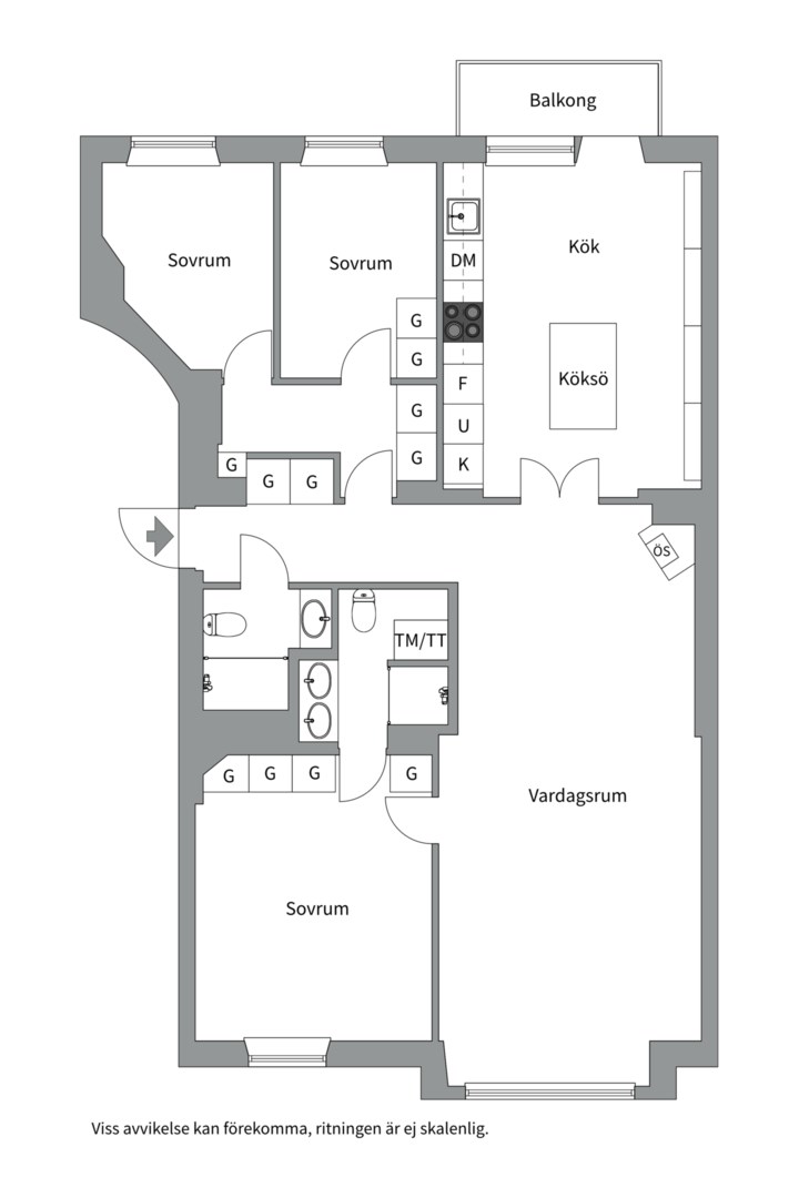 Planlösning från Norr Mälarstrand 52, 6tr, Såld i Kungsholmen - Norr Mälarstrand, Stockholm