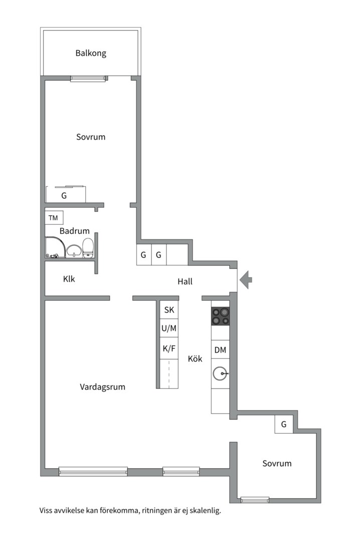 Planlösning från Petterslundsgatan 23B, Såld i Fålhagen, Uppsala