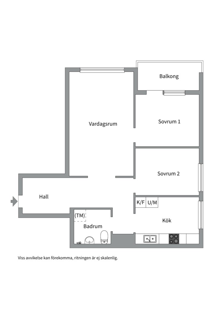 Planlösning från Atlasvägen 39, Såld i Sickla, Nacka