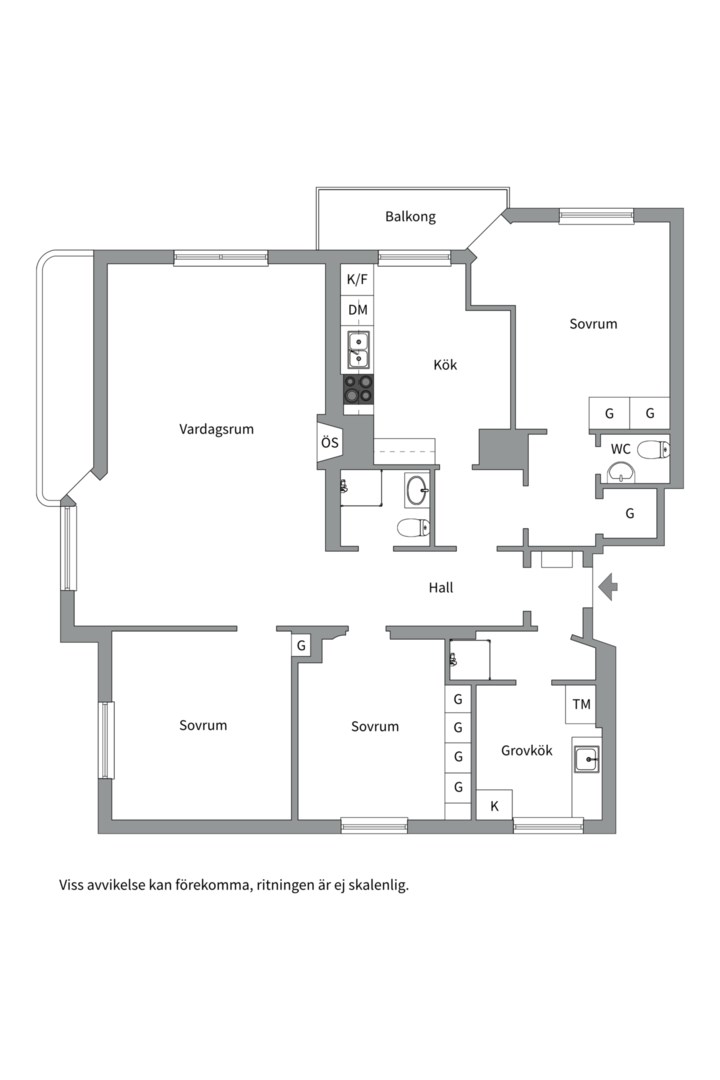 Planlösning från Bondebacken 15, Såld i Centrum, Västerås