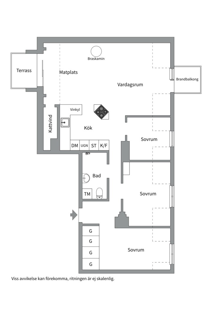 Planlösning från Pontonjärgatan 38, Såld i Kungsholmen - Norr Mälarstrand, Stockholm