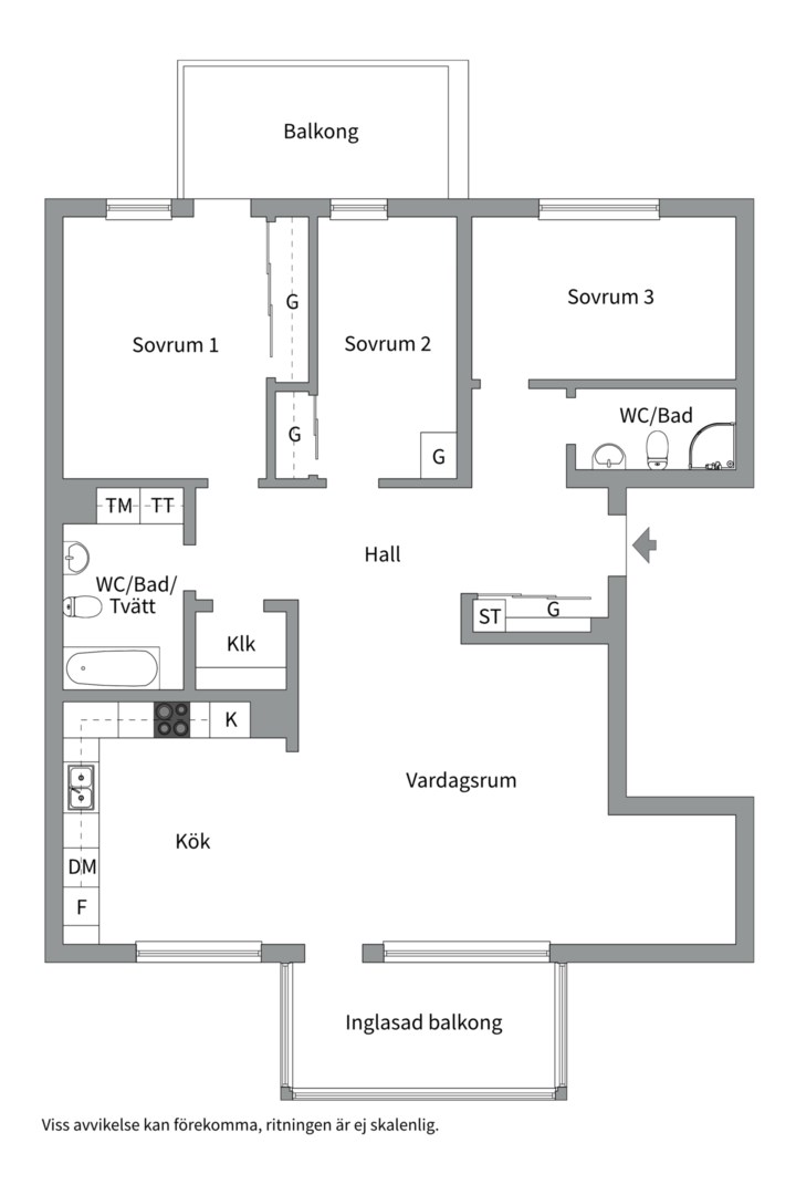 Planlösning från Hugingatan 11, Såld i Kungsängen, Uppsala