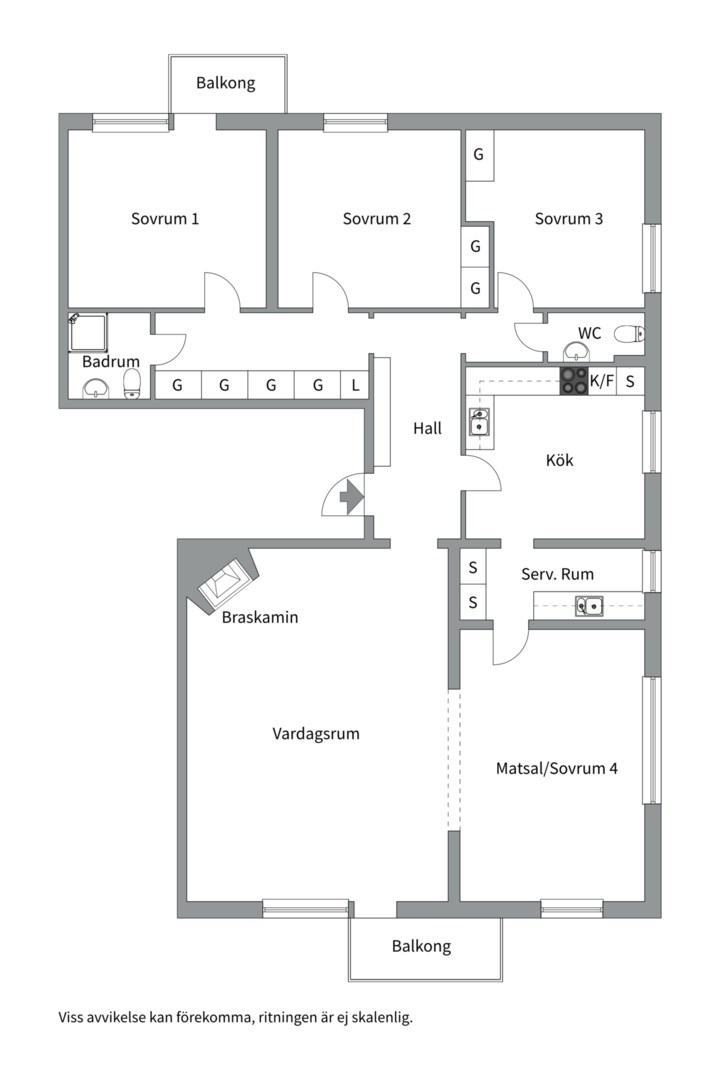 Planlösning från Ugglevägen 26, 3tr, Såld i Saltängen, Nacka