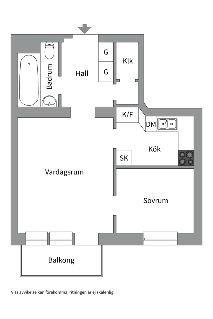 Planlösning från Gluntens gränd 4A, Såld i Luthagen, Uppsala