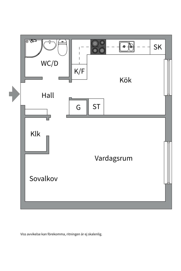 Planlösning från Apelgatan 3A, Såld i Salabacke, Uppsala
