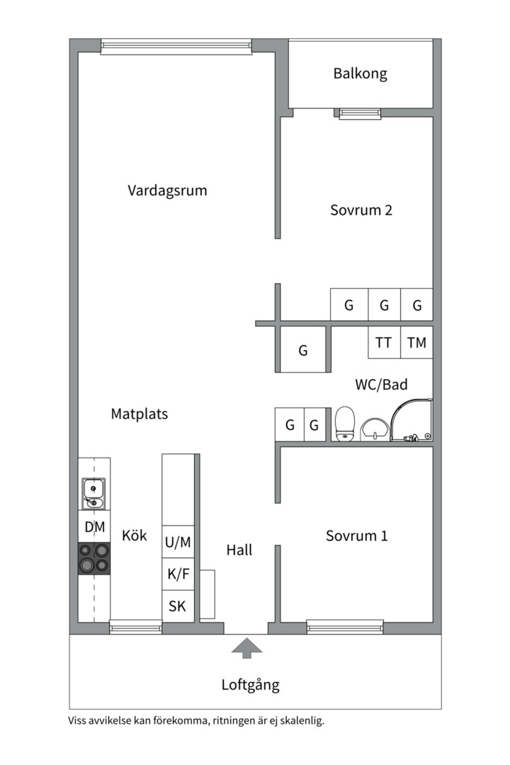 Planlösning från Murargatan 23, Kommande i Salabacke, Uppsala