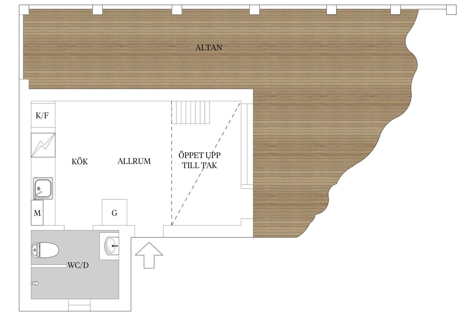 Planlösning från Mörtnäsvägen 10D, Såld i Mörtnäs, Värmdö