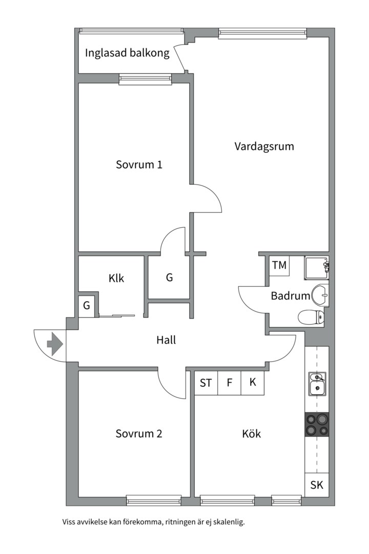 Planlösning från Gröna gatan 27D, Såld i Salabacke, Uppsala