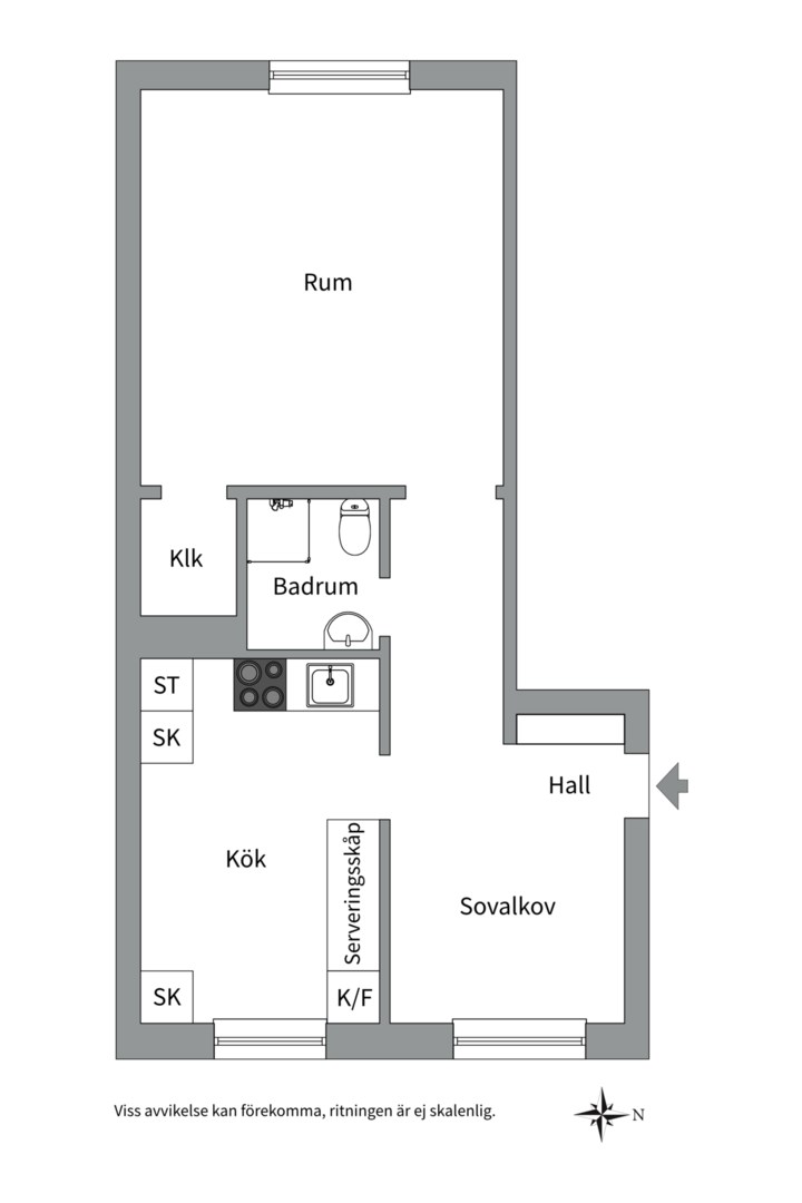 Planlösning från Marielundsgatan 3 C, Såld i Fålhagen, Uppsala
