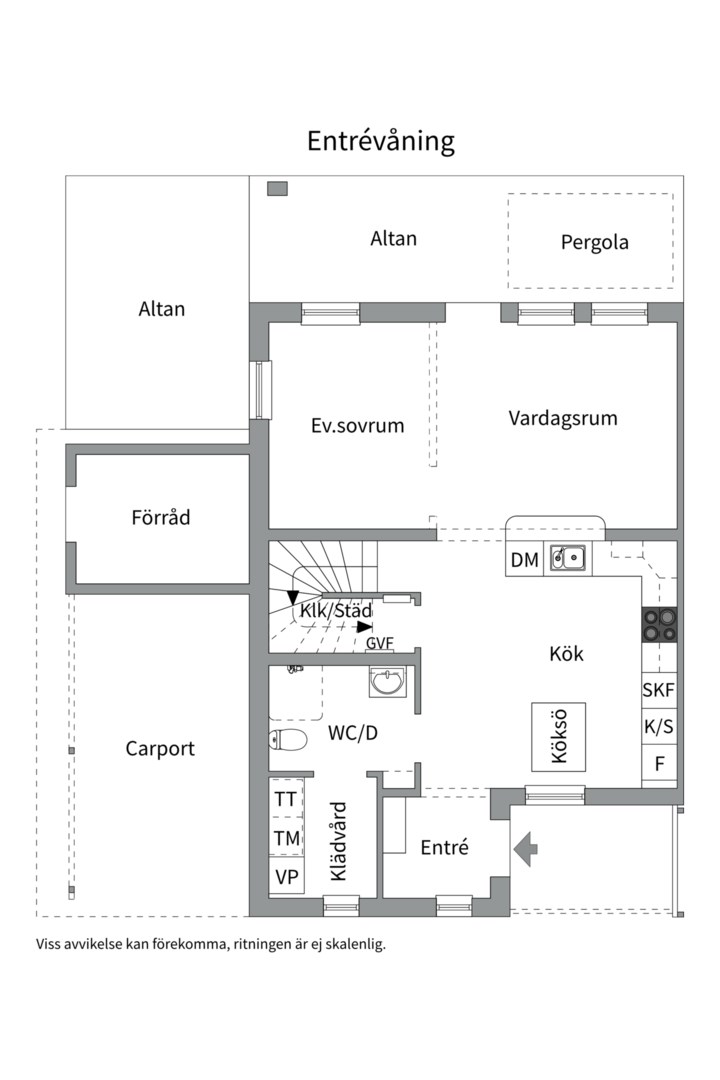 Planlösning från Funbo Vargspåret 31A, Såld i Gunsta, Uppsala