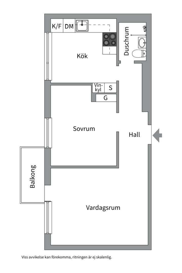 Planlösning från Agnegatan 9, Såld i Aroslund, Västerås