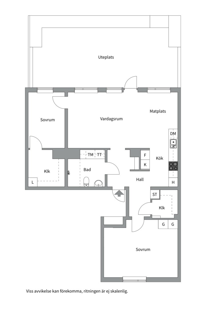 Planlösning från Öster Mälarstrands allé 131A, Såld i Öster Mälarstrand, Västerås