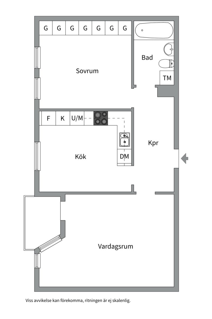 Planlösning från Linnégatan 16A, Såld i Centrum, Uppsala